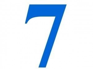 número 7 en color azul