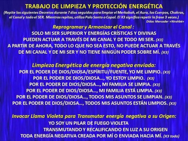 TRABAJO DE LIMPIEZA Y PROTECCIÓN ENERGÉTICA