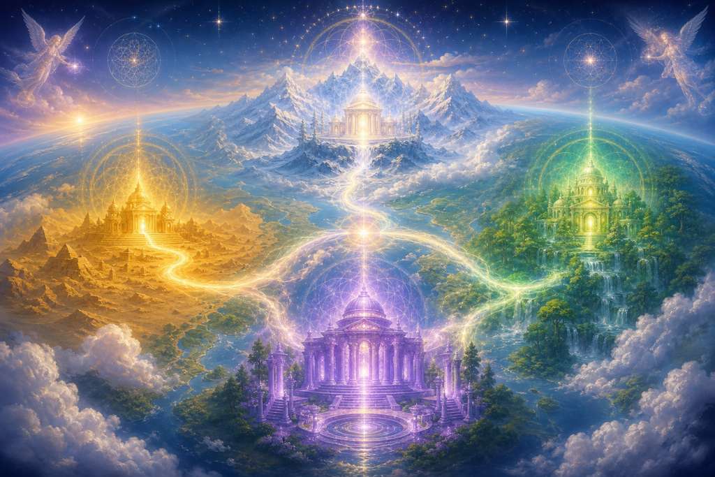 Retiros etéricos de los Maestros Ascendidos en templos de luz