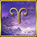 Aries icono símbolo zodiaco horoscopo fondo azul astrología