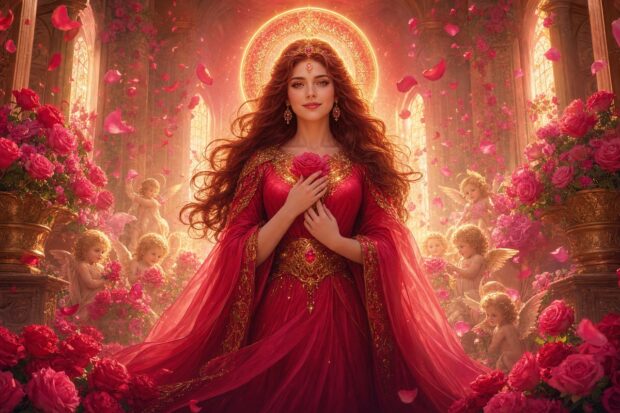 Lady Nada Chohan del Sexto Rayo Oro-Rubí en Templo de Rosas de Devoción