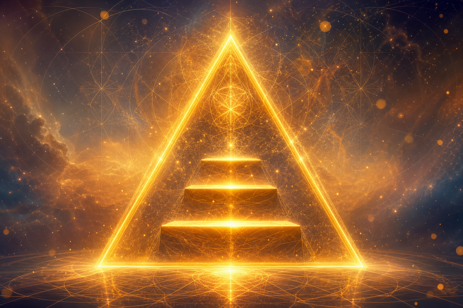 333 significado espiritual profundo - luz dorada triangular