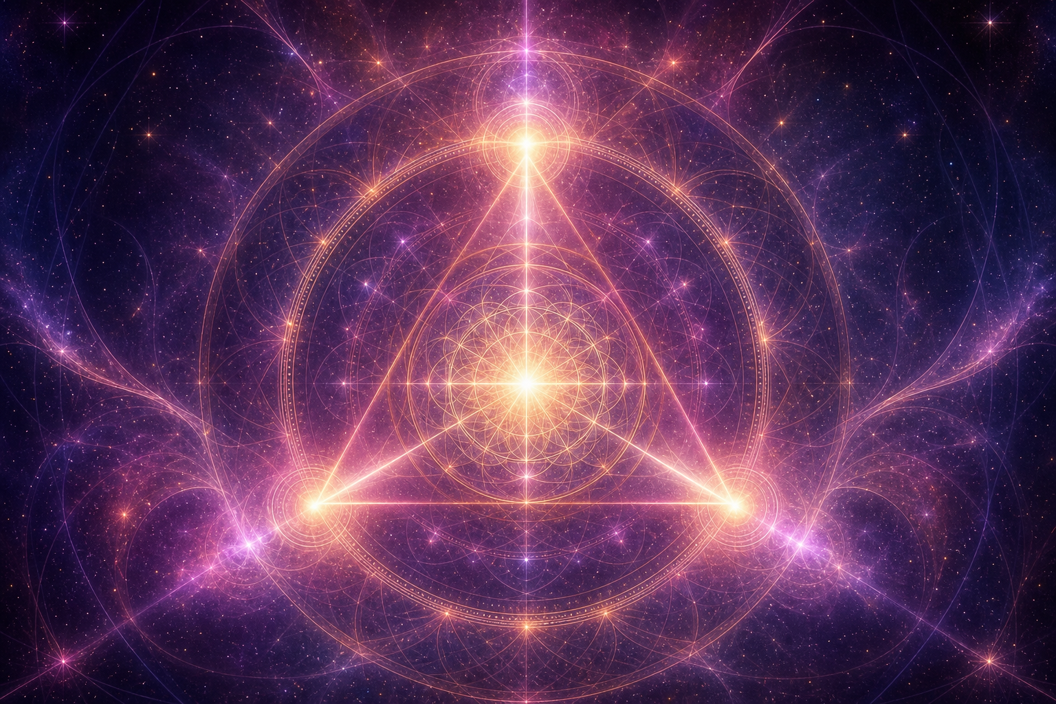 333 significado espiritual - luz triangular dorada y violeta