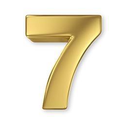 número 7 en color oro
