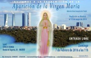 hermandadblanca org aparicion virgen maria febrero 2016 620×398.jpg - Transmisión de la aparición de la Virgen María en Madrid, 7 febrero 2016 - hermandadblanca.org