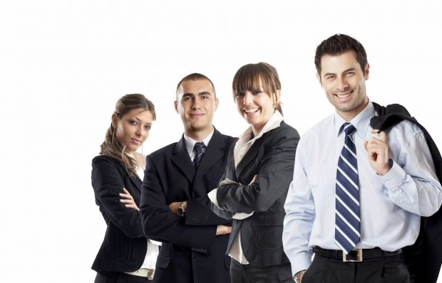 Young attractive business people - businessteam