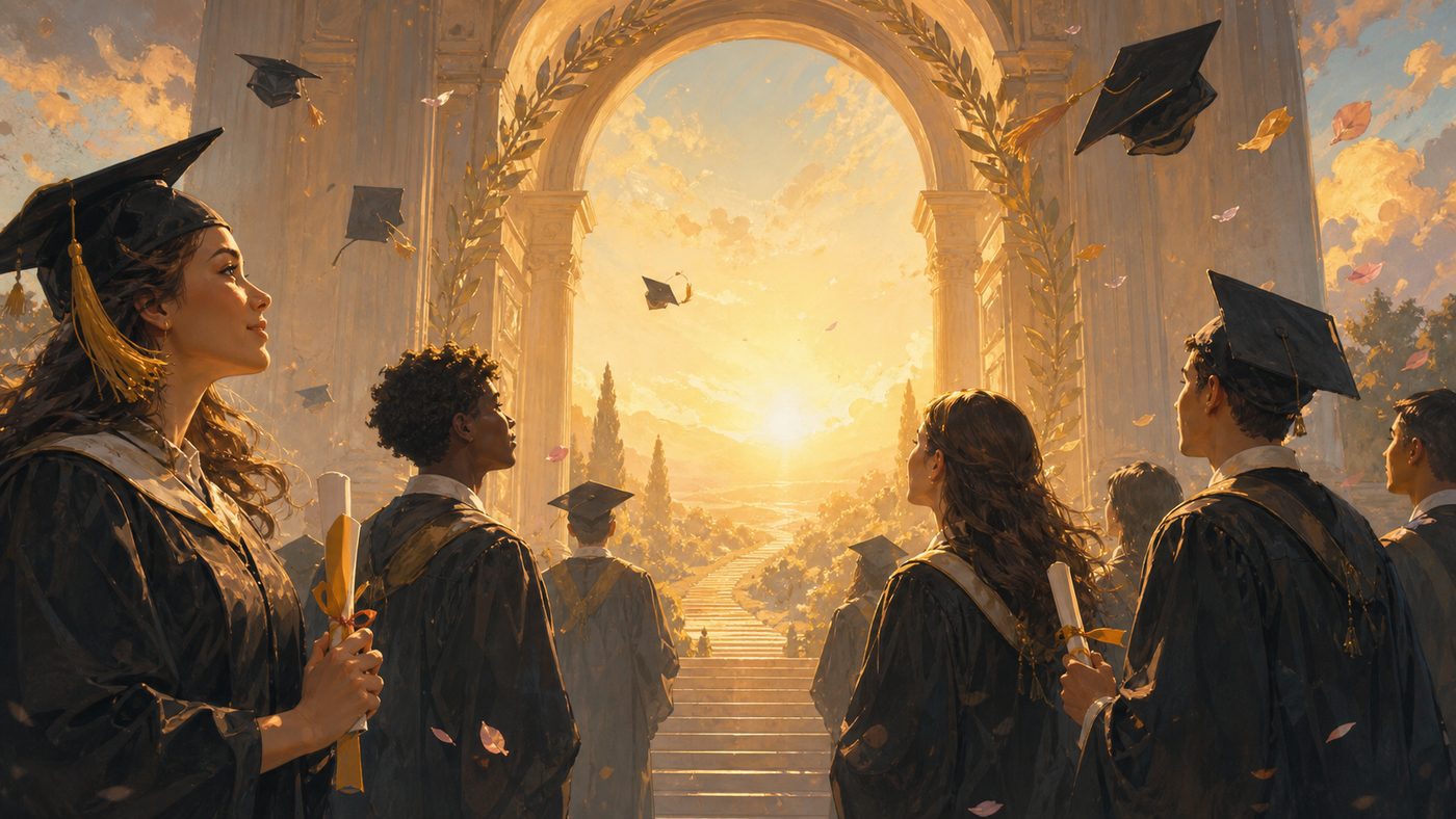 Ceremonia de graduación onírica como símbolo de cierre de etapa