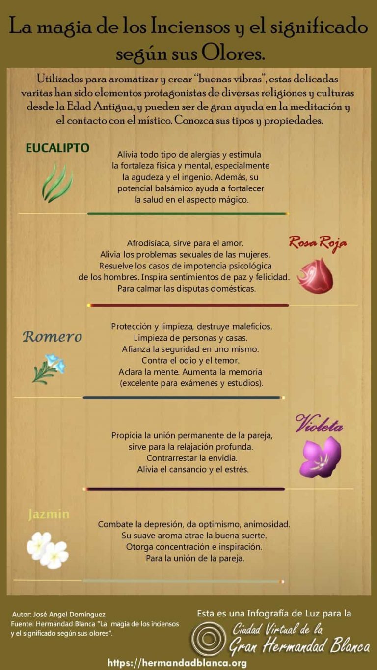 Infografía de Luz: La Magia de los Inciensos y el significado según sus Olores.