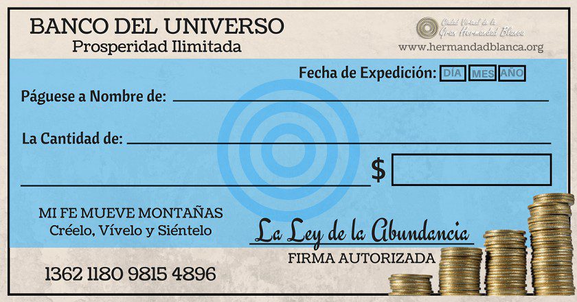 banco ¿ya tienes tu cheque de la abundancia? ¿sabes cuál es la oración u ID152665 - hermandadblanca.org
