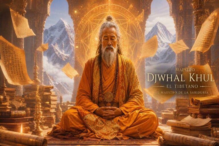 Maestro Djwhal Khul, El Tibetano, sabio asceta en meditación en el Himalaya