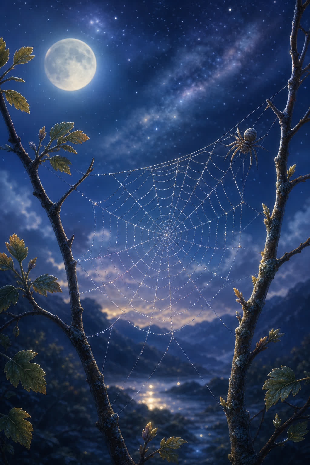 Soñar con arañas tejiendo bajo un cielo estrellado - conexión, destino y creación paciente