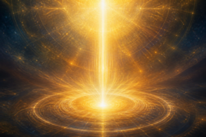 111 significado espiritual - haz de luz dorada