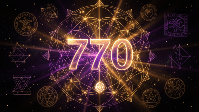 770 significado espiritual número angelical de despertar y conexión divina en mandala cósmico con geometría sagrada