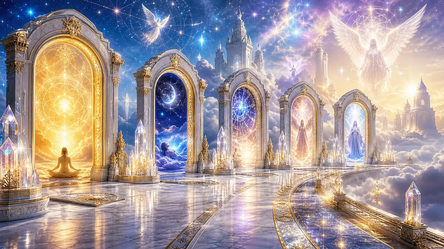Puertas espirituales hacia distintos caminos de sabiduría y luz