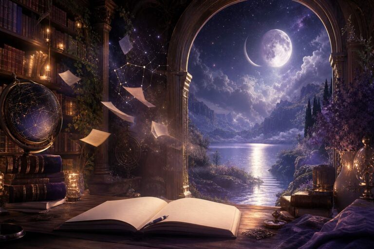 Biblioteca onírica y paisaje lunar como mapa espiritual para interpretar los sueños