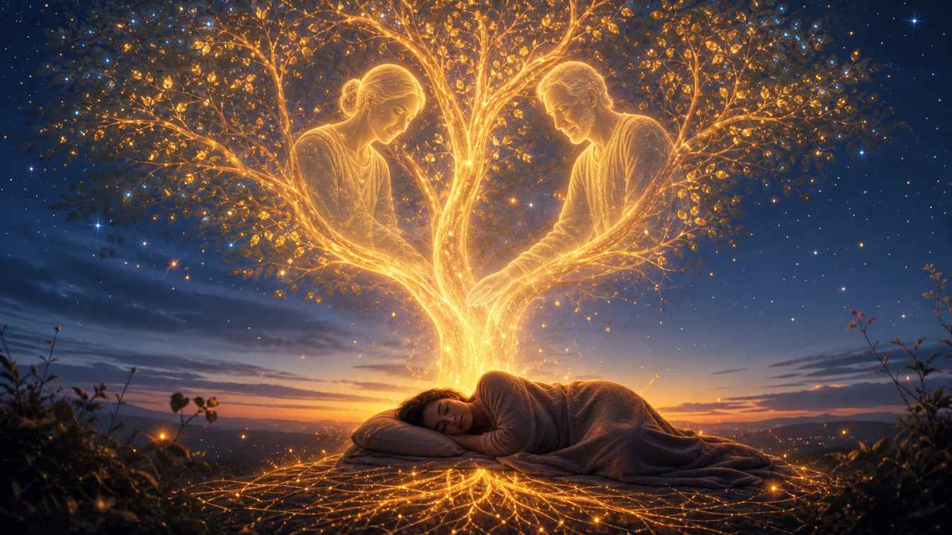 Sanación ancestral y vínculo familiar luminoso en sueños con padres fallecidos