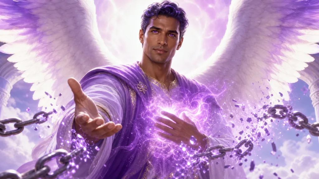 Arcángel Zadquiel simbolizando perdón y liberación interior