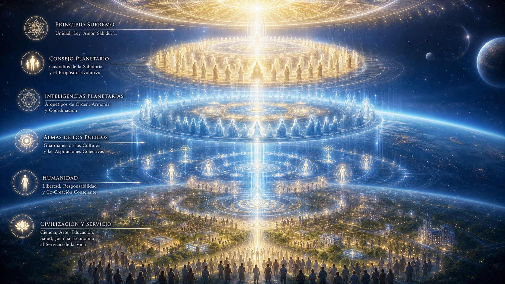 Arquitectura espiritual del Gobierno Interno del Mundo y la jerarquía de conciencia