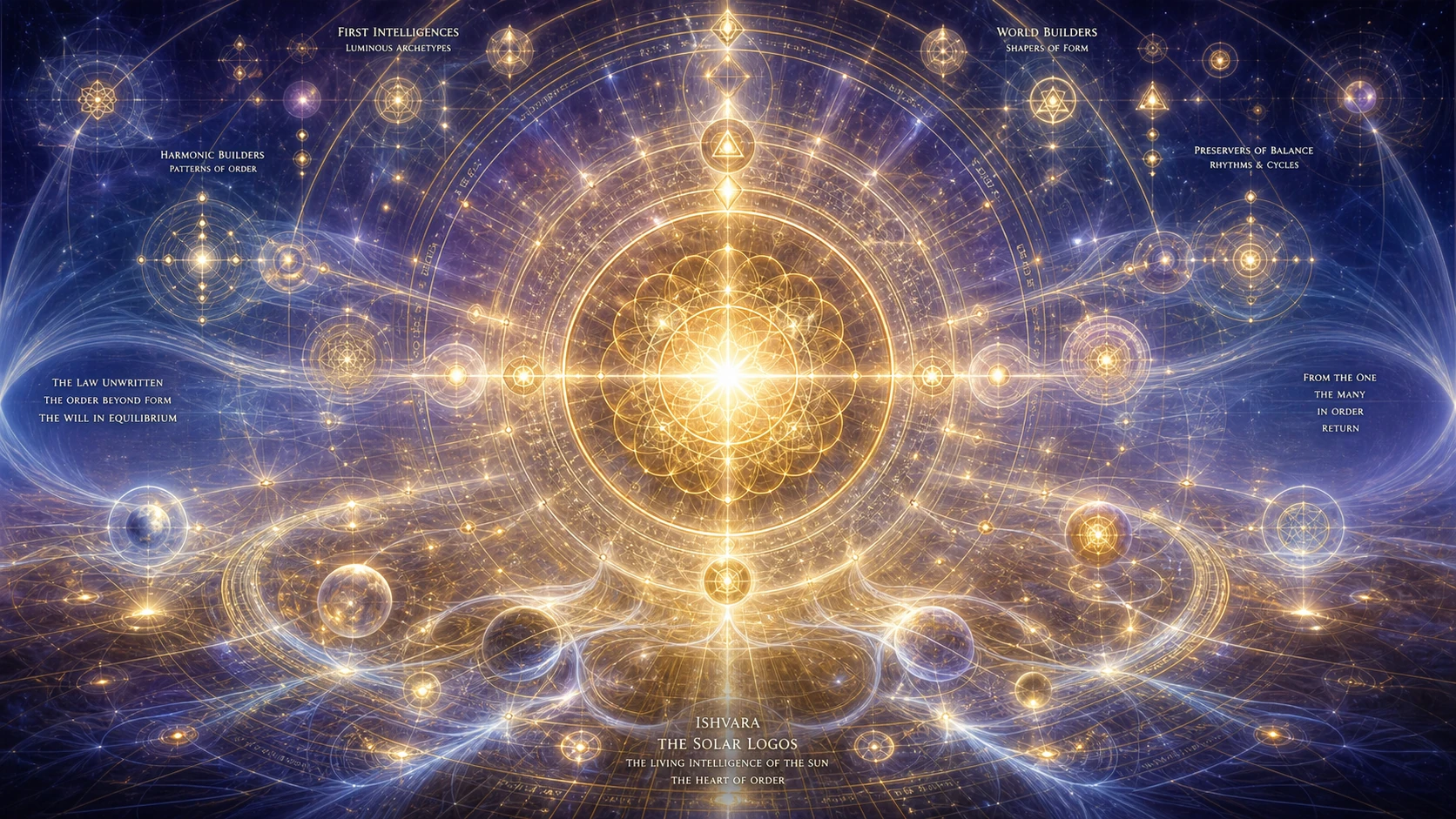 Composición simbólica sobre orden espiritual, Logos solar y gobierno interno