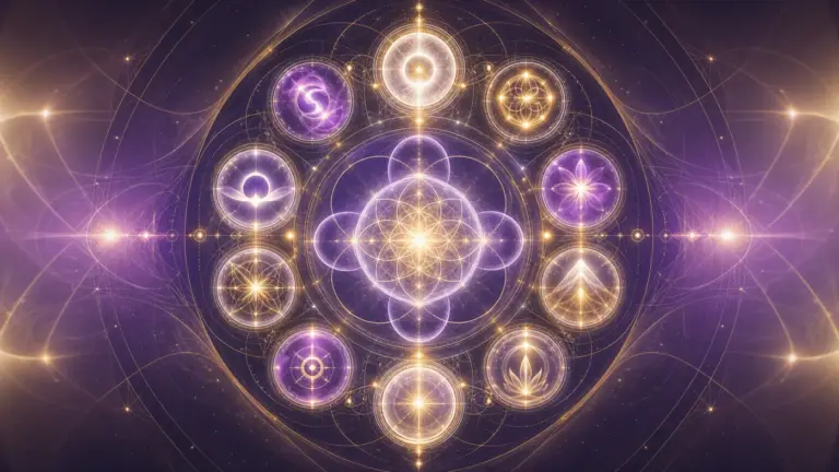 Mandala espiritual sobre el significado simbólico de los números del 0 al 9