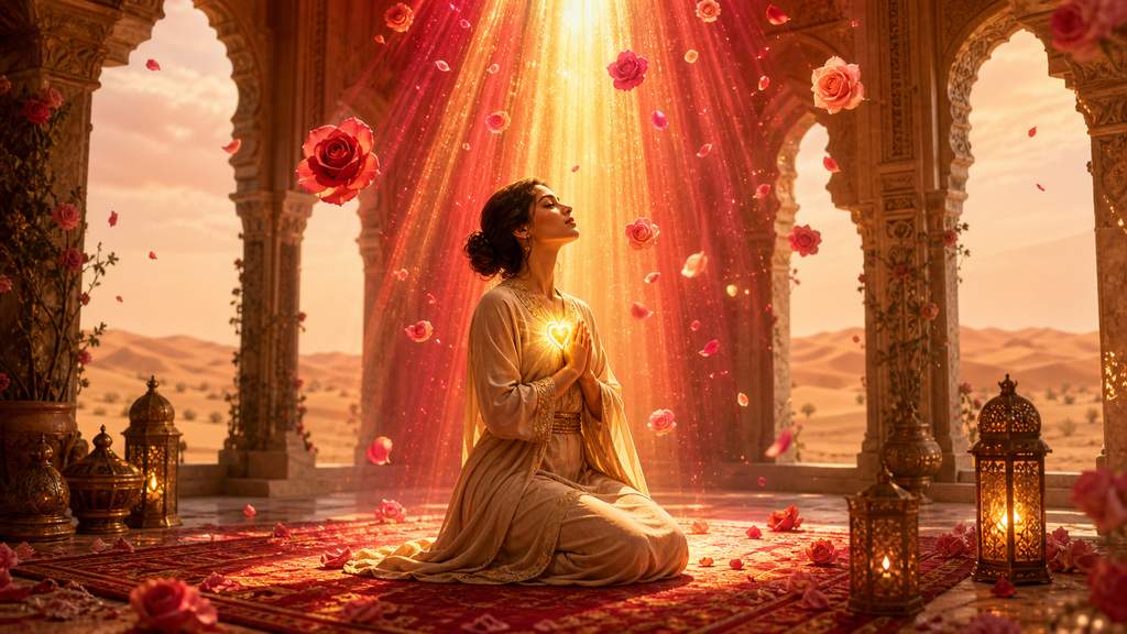 Sexto Rayo Oro-Rubí devoción paz templo rosas meditación